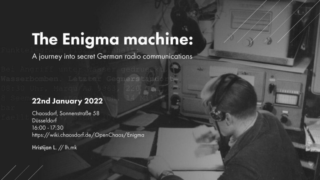black white image of someone using the enigma